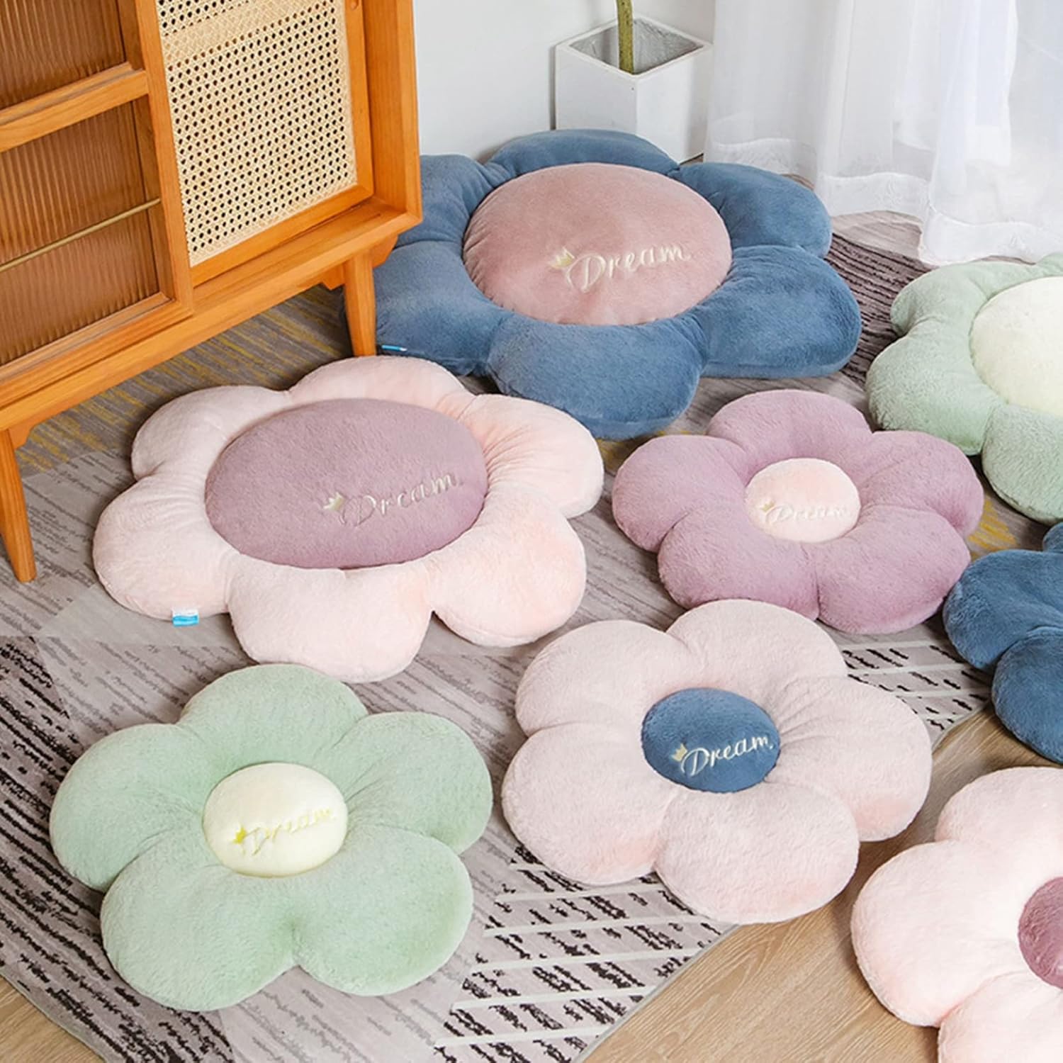 椅子用座布団 花型 部屋 フロアチェア 一人掛け フラワー 北欧風 低反発 かわいい タタミ 通気性 防寒..