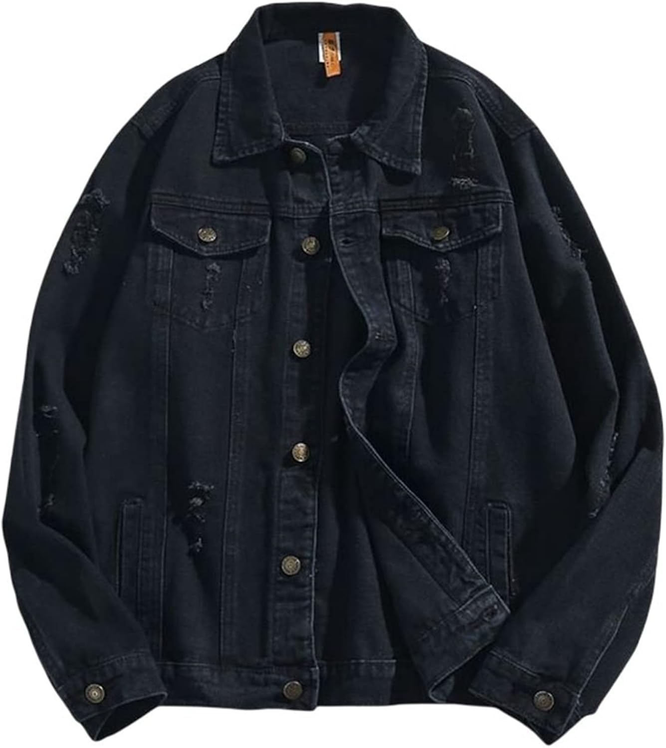 メンズ ジャン デニムジャケット ダメージ加工 春秋 防風 防寒 長袖 綿 快適 ストレッチ ゆったり ジージャン デニムコート 合わせやすい お出かけ 通勤 通学 カジュアル カッコイイ ヴィンテー