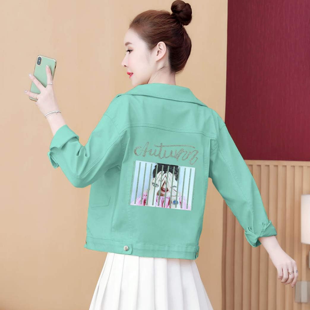 ジャン デニムジャケット ジージャン レディース 春秋 開襟 大きいサイズ ストレッチ 着痩せ ファッション きれいめ 修身 防風 防寒 通勤 通学 お出かけ キャラクター柄 7色選択 S-5XL