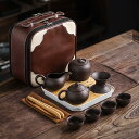 番茶器セット マルチ ティーセット 茶具セット 陶器 ティーポットティーカップ 急須 茶こし 旅行 お出かけ用 収納バッグ付き 和風急須