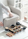 カンフーティーセット携帯陶磁器ティーセット大人茶話会セット茶芸ギフトセット旅行家庭ギフトアウトドアとオフィス用バッグ携帯一体型バッグです。