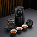 中国 徳化 磁茶器 茶の入れ 湯飲み 急須 茶の缶 1ポット 3杯屋外旅行用 快客 ラベル用茶器セット 超コンパクト収納 アウトドアで美味しいお茶を簡単に 旅行...