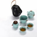 茶器セット中国茶器セット ティーポット 茶具茶盤 創作茶器 茶具ティーポット 陶器 海外旅行 便利グッズ 携帯急須茶器通勤 旅行 登山 (A)