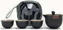 陶器製ティーセット 番茶器セット 茶道具 トラベルボックスポータブルティーポットセットトラベルティーセット カンフーティーセット セラミックティーポット屋外旅行...