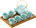 茶器セット 急須 湯呑セット マルチ ティーセット 茶具セット 茶器 茶皿 茶道 和風 クラシック磁器茶具 8点セット プレゼント おしゃれ (E)