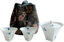 手描き 携帯型 茶器セット 二人前用 収納バッグ付 花柄 蓋碗 宝瓶 ティーセット 茶器揃い 湯呑みセット 煎茶器セット 番茶器セット 急須セット 煎茶道具 テ...