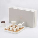 中国茶器 ティーセット 台湾茶器セット 急須セット 茶器 湯呑み 茶入 茶托 白い片手鍋 高級感 陶瓷茶具 功夫茶具 陶器 磁器 来客用 贈り物にも 白玉 6客...