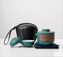 中国茶器 陶磁器 ティーセット 陶磁茶器 セラミックス茶具 ポータブル茶具 携帯用茶器1急須 4湯呑 1茶筒セ 超コンパクト収納 マルチ ティーセット 屋外旅行...