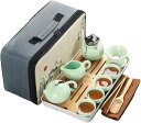 茶器セット 番茶器セット 旅行用お茶セット 中国茶器 陶磁茶具セット 茶器乾燥ティートレー 旅行 お出かけ用 (A)