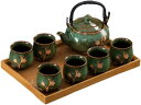 茶器セット 急須 湯呑セット マルチ ティーセット 茶具セット 茶器 茶皿 茶道 和風 クラシック磁器茶具 8点セット プレゼント おしゃれ (C)