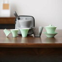 徳化焼 湯飲み 磁茶器 茶の入れ グラデーション フェアカップ 急須 茶の缶 ラベル用茶器セット 超コンパクト収納 アウトドアで美味しいお茶を簡単に 旅行/お出...