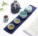 茶具茶盤 茶器セット中国茶器セット創作茶器 茶具ティーポットティーポット 耐熱ガラス陶器海外旅行 便利グッズ 携帯急須茶器通勤 旅行 登山 (トラベルバッグ A...