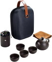 ティーセット急須 湯呑セット 収納バッグ付き マルチ ティーセット 茶具セット 茶器 旅行ティーセットーカップシンプルな陶器 ティーポット (free)