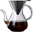 コーヒーサーバー コーヒーポット 耐熱ガラス 茶器 透明 直火電気ケトル対応 茶こし付き 大容量 洗いやすい モダン ティーパーティ 会社 自宅用 紅茶 コーヒ...
