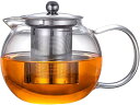 ホウケイ酸ガラス きゅうす ティーポット 透明 茶こし 蓋付き ステンレス 650ml-1300ml 水出し 保温保冷 クリア 耐熱 大容量 紅茶 フルーツティ...