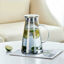 ガラスポット お茶ポット 透明 冷水/熱湯OK 茶こし一体型蓋 冷水筒 ティーセット 広口開口 紅茶ポット 断熱 おしゃれ 大容量 ガス 電気コンロ 麦茶 花茶...