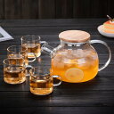 ティーポット ガラスピッチャー 透明 冷水/熱湯OK 茶こし ステンレス鋼フィルター 水出し 冷水筒 保温 耐熱 癒し 手作り 直火電気ケトル対応 工芸茶 アイ...