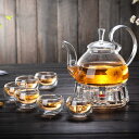 ティーポット 急須 透明 ダブルウォールグラス 茶こし付き 蓋付き カップセット 水出し リーフティポット 保温保冷 おしゃれ 大容量 ガス 電気コンロ 紅茶 ...