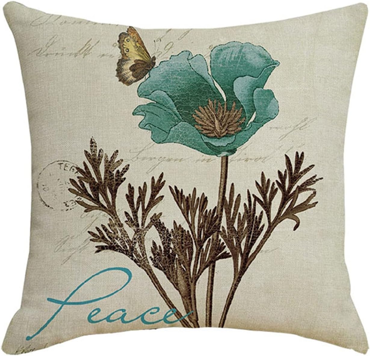 亜麻 クッションカバー 抱き枕カバー 部屋飾り インテリア ソファー用 椅子用 車用 プレゼント 装飾枕カバー 座布団カバー 柔らかい 肌触り良い 汚れ防止 北欧風 プリント柄 45×45cm 1枚入