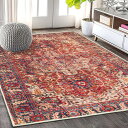 ラグ 丸洗い ラグマット カーペット マイクロファイバー 花柄 160x230cm すべり止め エスニック風 長方形 レトロ 絨毯 折り畳み オールシーズン ホットカーペット対応 抗菌防臭 防ダニ リ(3)