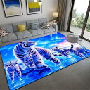 ラグマット 長方形 200x300cm 虎柄 3D 個性 ラグ 洗濯可 掃除やすい 大きめラグ カーペット オールシーズン 絨毯 すべり止め 防音マット 吸水 柔らかい リビング ベッドルーム リビン