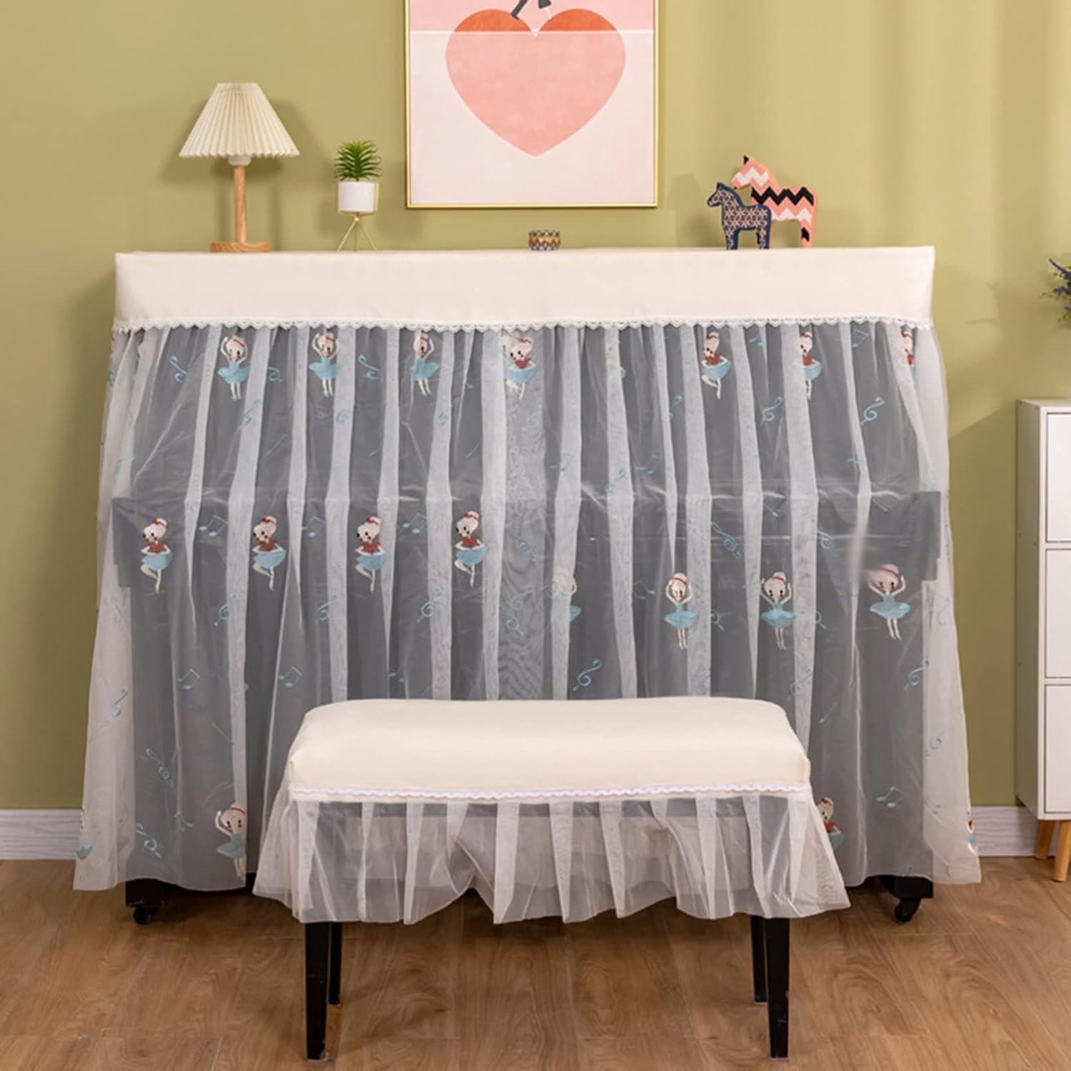 ピアノカバー レースピアノカバー ピアノ保護カバー フルカバー 欧風 おしゃれ 白鳥柄 刺繍 透かし彫り..