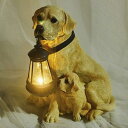 庭の装飾 置物 オブジェ ソーラーLEDライト付ガーデンコートヤードの装飾動物シミュレーション子犬ヴィラ樹脂工芸オーナメント 飾り物 庭 カントリー雑貨 インテ...