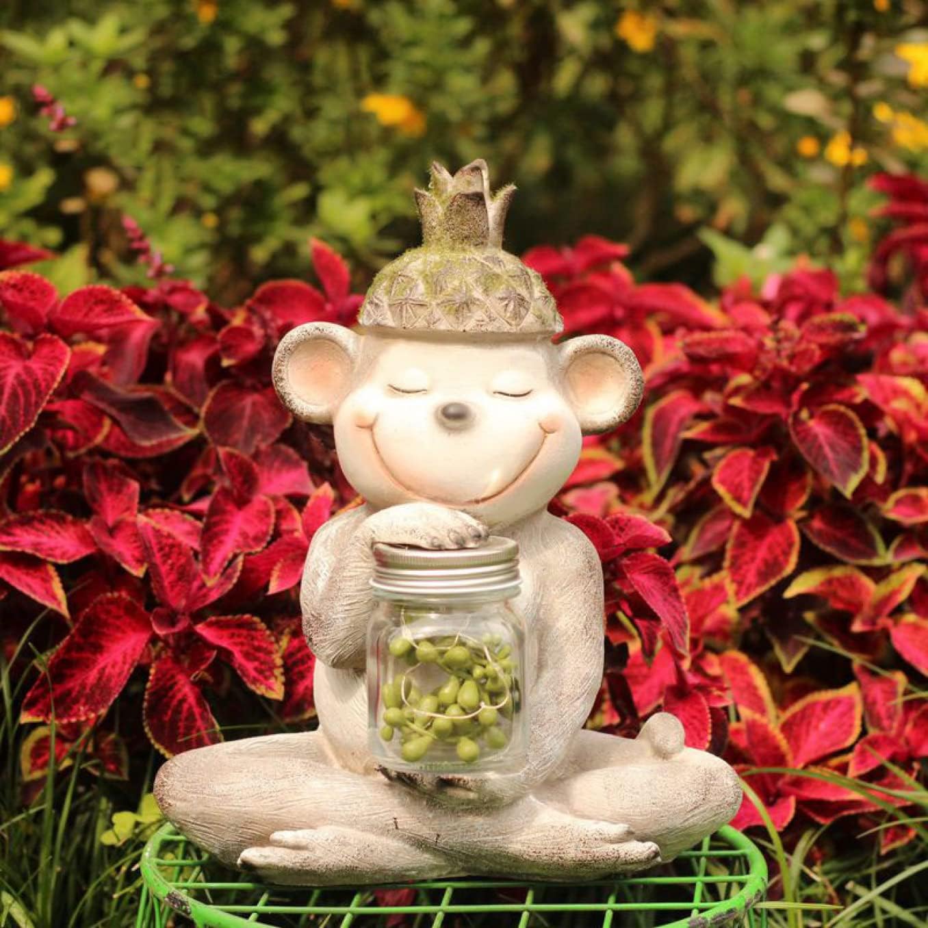 ガーデンオーナメント うさぎ 置物 ガーデニング ガーデン 庭 オブジェ 屋外 園芸ライト 防水 自動 太陽光 充電式 屋外 置き型 アンティーク F かわいい LED ライト 庭 庭用 照明 タイプ