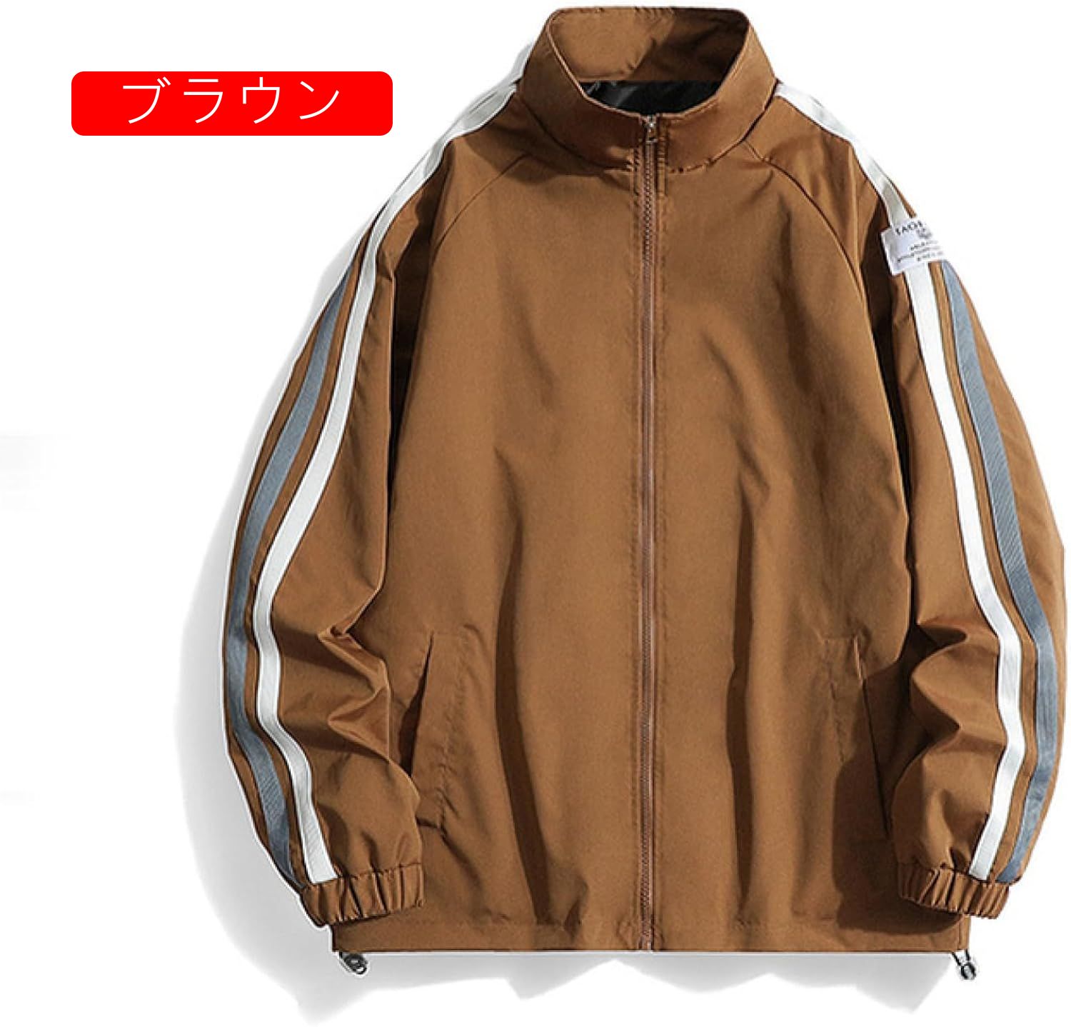 ジャケット メンズ レディース 春秋 カジュアル お出かけ バイク用 ウィンドブレーカー 立ち襟 長袖 薄手 軽量 防風 防寒 スタジャン かっこいい ゆったり 大きいサイズ お洒落 ストライプ柄 ア