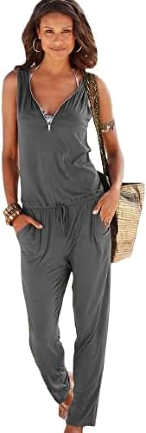 プラスナオ サロペットパンツ ノースリーブ 長ズボン ロングパンツ つなぎ オールインワン ロンパース オーバーオール コンビネ