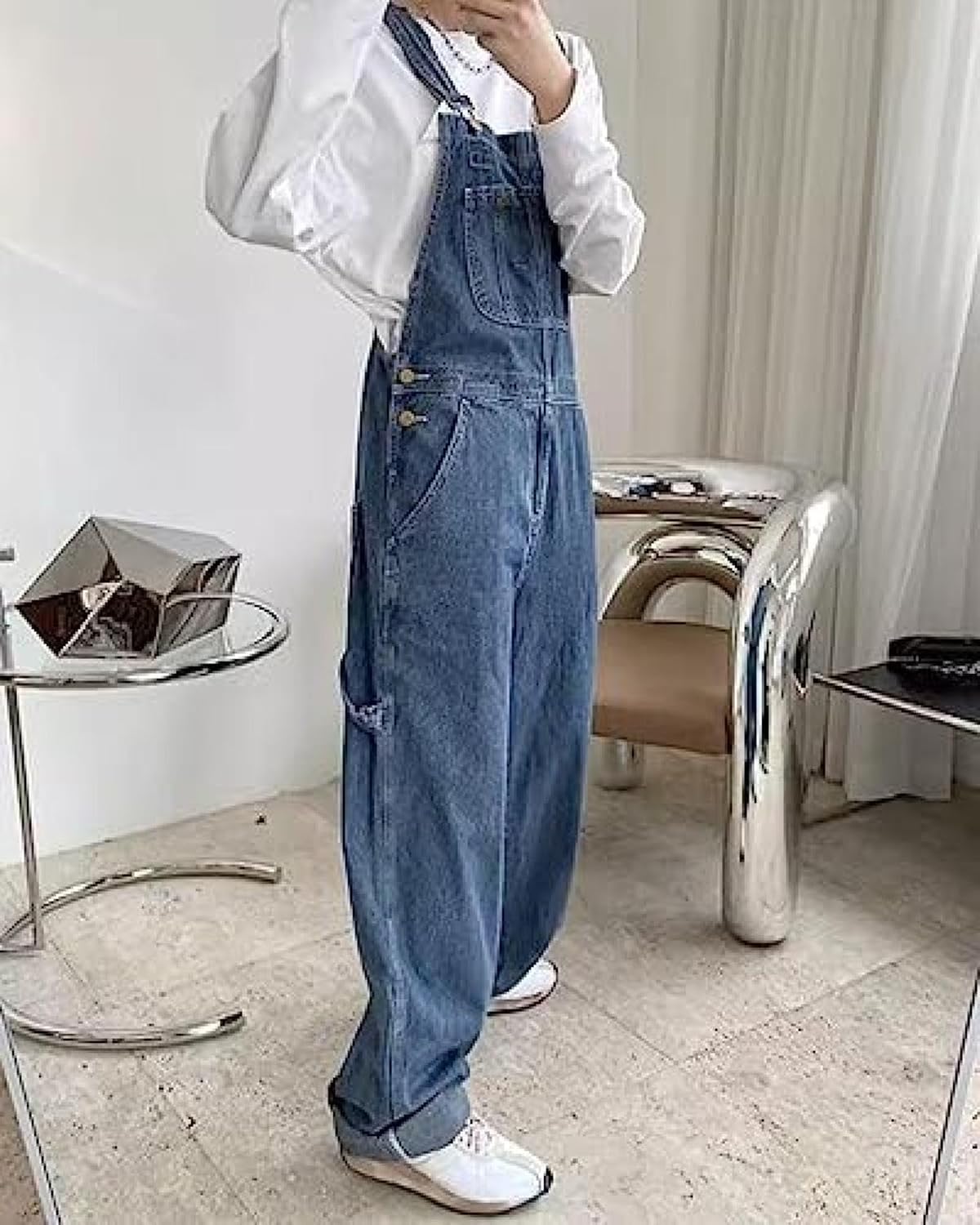 メンズ サロペット デニムパンツ オールインワン ファッション ワイドパンツ オーバーオール ロングパンツ ストレッチ 吊りパンツ ゆったり レトロ