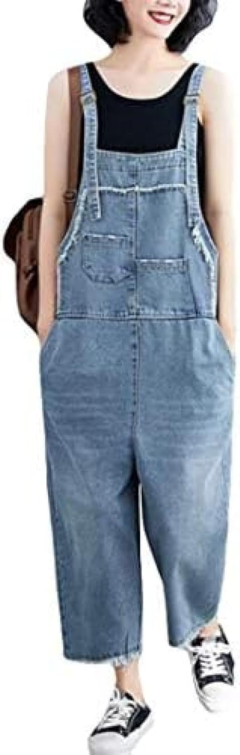 オーバーオール レディース デニム サロペット ジーンズ ゆったり デニムパンツ ワイドパンツ大きいサイズ 体型カバー カジュアル ジーパン オールインワン 夏