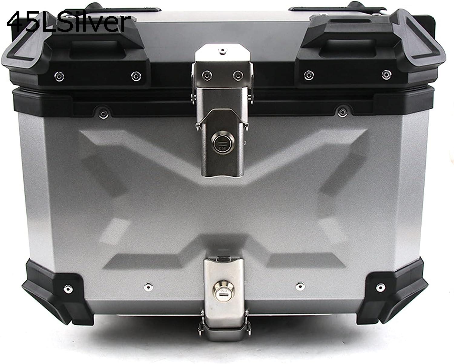 リアボックス X型オートバイエンボスアルミ合金テールボックストランク荷物45L大きい電気自動車テールボックス収納ボックス