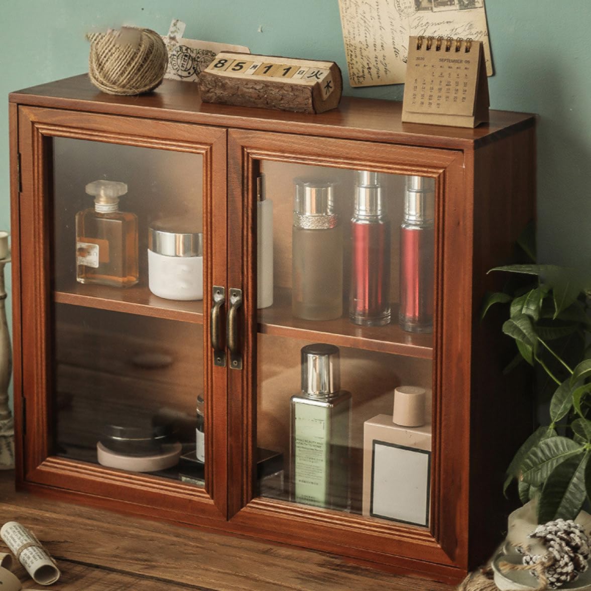 楽天OS STORE食器棚 木目柄 ミニカップボード 卓上 キッチン収納 ガラスキャビネット 一人暮らし 部屋 スタイル4 狭いスペースにぴったり F ナチュラル ブラウン レンジボード キッチン収納 家庭用 小物収納