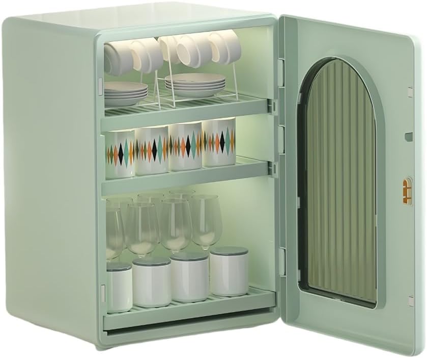 コップ 収納 卓上 3段 卓上食器棚 ミニ お茶碗収納ボックス 食器乾燥ボックス ミニカップボード カップ乾燥ラック カップラック カップ収納 食器棚 キッチン収納 多機能 引き出し 組立不要 コンパ