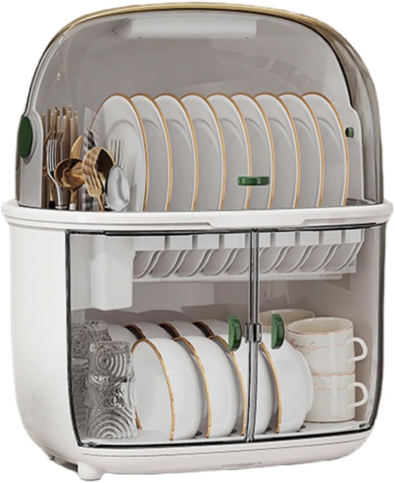 　　　 -------商品詳細------- 【安心な材質】という食材級の材料を採用して、汚物が残りにくくて、洗いやすいし、カビなど生まれなく、異味なしで安全?衛生です。 【デザイン】透明なカバー、衛生的な防塵、簡単なアセンブリ、親密な排水、簡単な料理、皿や他の家庭食器、大容量のストレージを格納するために簡単なヨーロッパのファッション、シンプルな形。 【防塵&amp;防汚】フタ付きなのでほこりも入りません。上から被せるタイブのフタ、洗った後の食器をホコリから守ります。洗った後の食器をホコリから守ります。 【清潔で衛生的である】水切りトレー付なので、シンクを濡らさず快適に保てます。お皿を立てて置けるので水切れ抜群！ 【大活躍】簡単な保管、安定したスタンドにより、カトラリーやフォークカップを安全に配置できます。家庭のキッチン、レストラン、バー、ホテルなどに最適です。説明 製品情報 商品名：水切りラック カラー：透明、透灰 ご注意 手動測定では、小さな誤差が生じる場合があります。ご理解のほどよろしくお願いいたします。 モニターは同じように調整されていません。写真の色は、実際の被写体と多少異なる場合があります。ご了承ください。