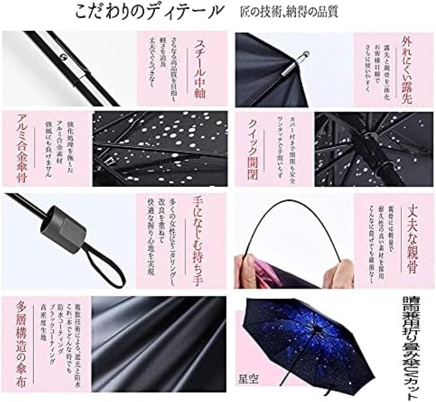 傘 折りたたみ傘 日傘 晴雨兼用 折り畳み傘 UVカット 花柄 桜 星空 内側プリントで雨の日も楽しく 浴衣にもぴったり 和風 和柄 三つ折り傘 丈夫な親骨 日傘 耐久性バツグン
