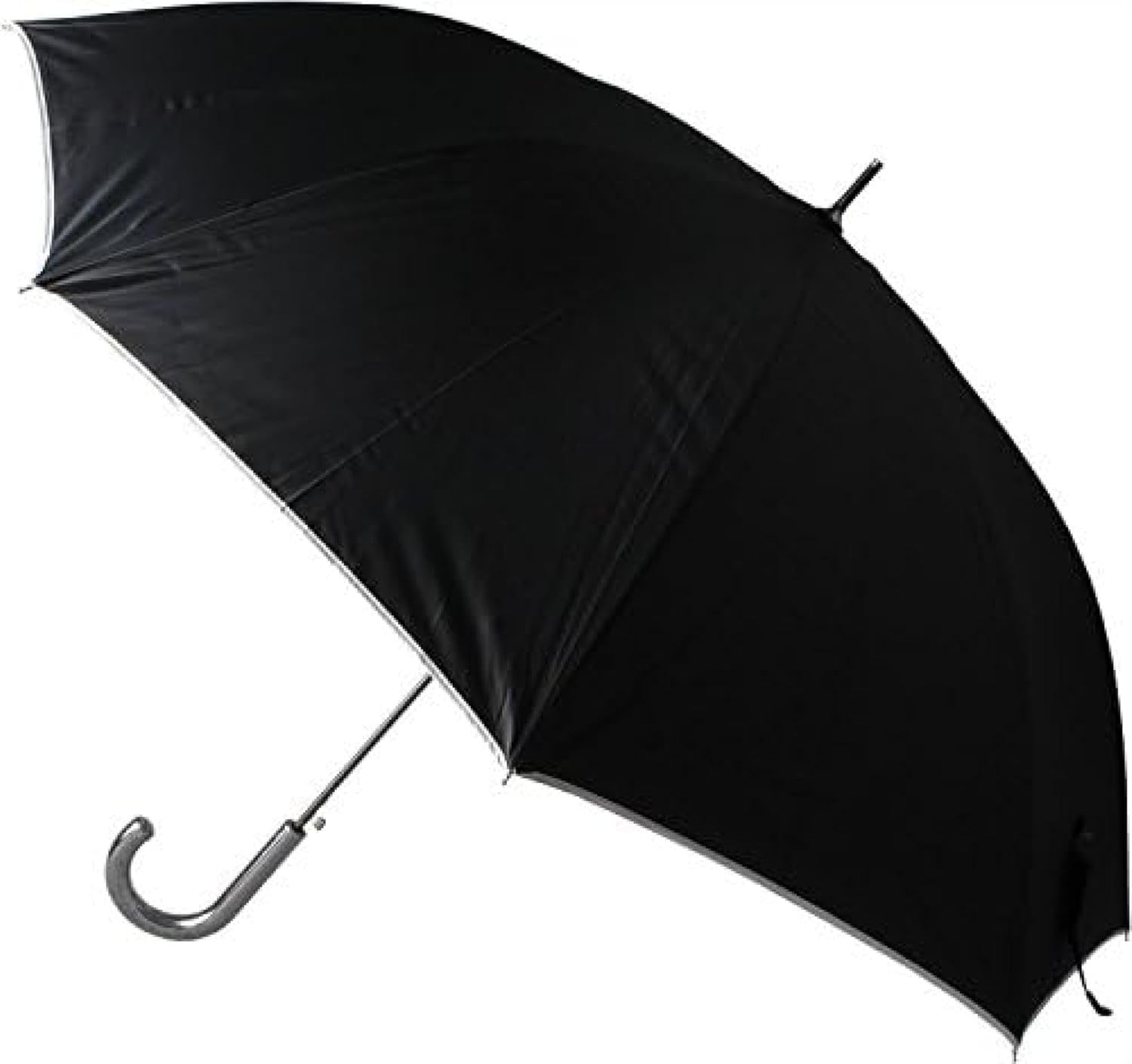 傘 60cm 晴雨兼用 UVカット ジャンプ傘 使用時直径約104cm ブラック 長傘 高強度 強風 メンズ