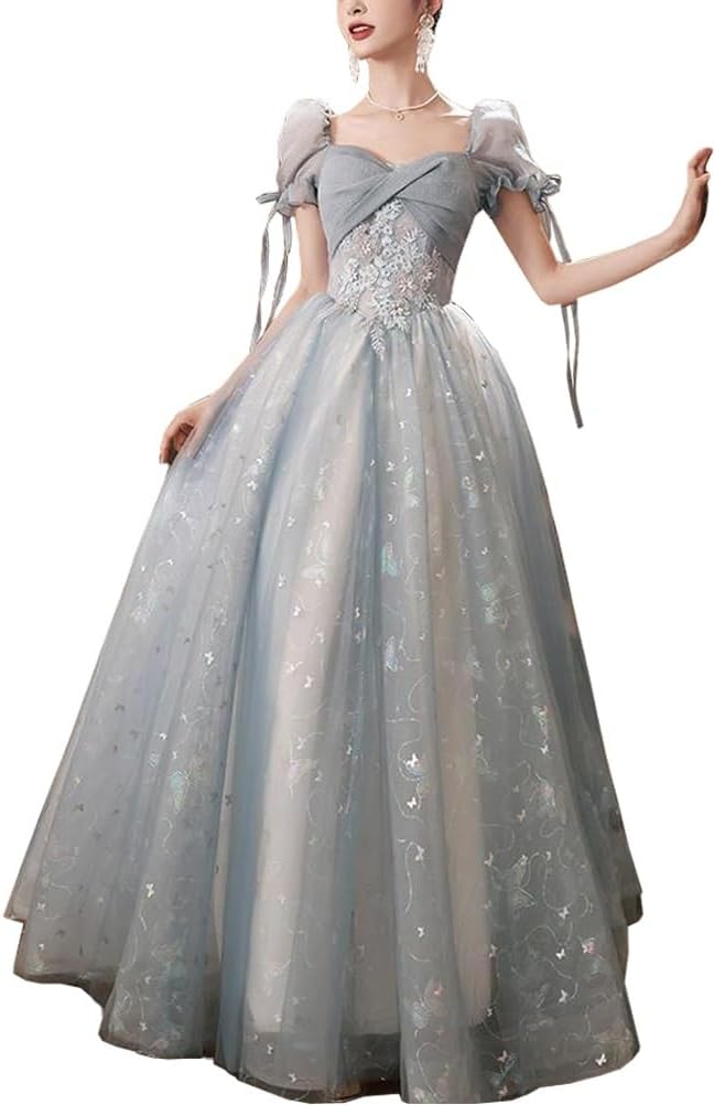 レディース ドレス パーティードレス ロングドレス イブニングドレス チュールワンピース フォーマル エレガント お姫様 披露宴 二次会 発表会 演奏会 卒業式 パーティー