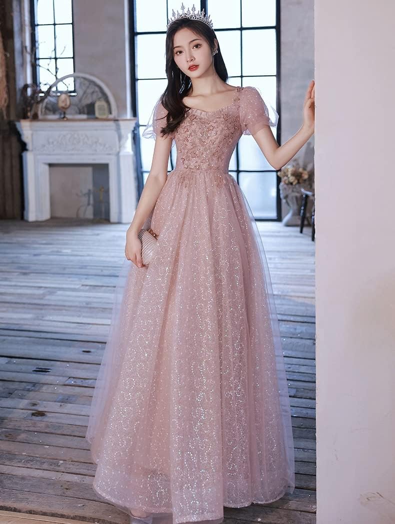 レディース パーティー ドレス ロングドレス イブニングドレス チュールワンピース 結婚式ドレス 披露宴ドレス カクテルドレス フォーマル スパンコール レース お姫様 マキシ 発表会 披露宴 演奏会