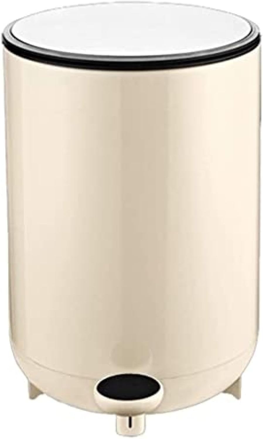 ゴミ箱塵箱 ごみ箱??桶 8リットルの丸い金属製のステップのゴミ箱、ごみ箱、ごみ容器のビン キッチンゴミ箱 寝室 オフィス デスク下 (Color : Black)