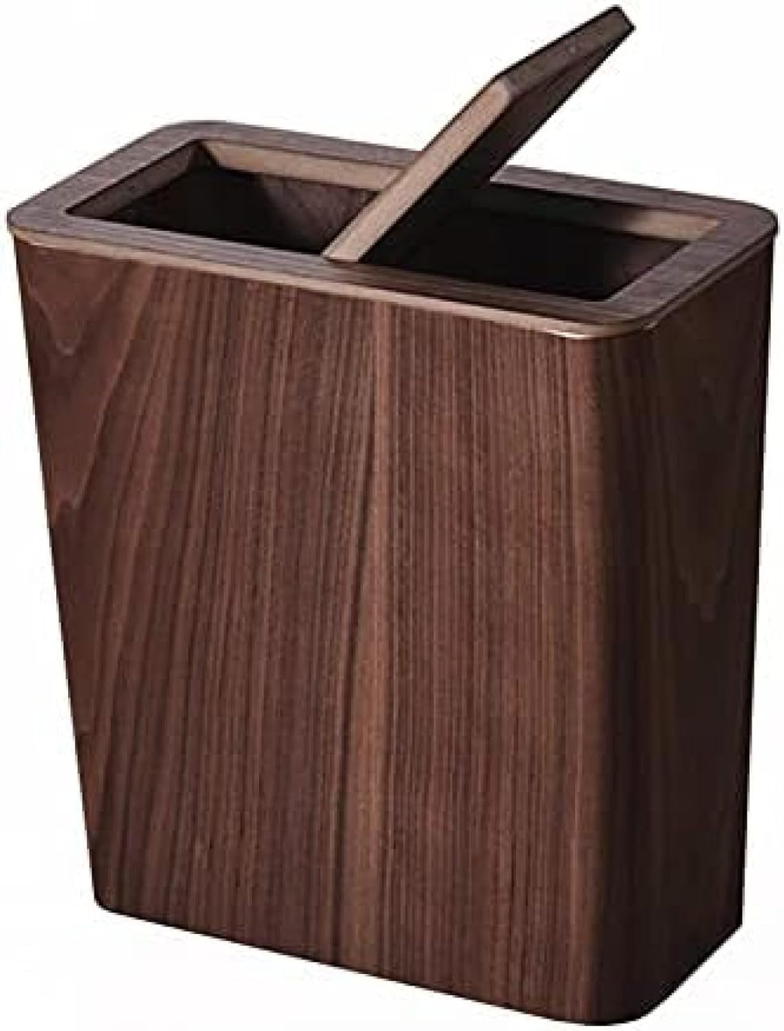 ゴミ箱、ソリッドウッドスクエアゴミ箱ビン、スイング蓋、家庭用現代のゴミ紙バスケット排水バスケット..
