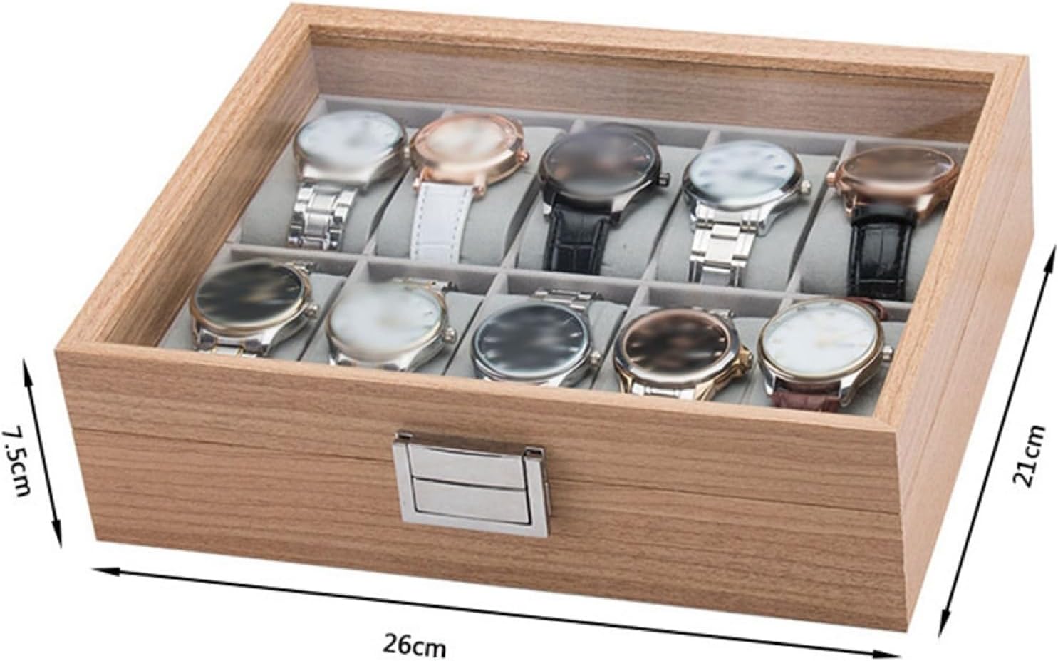 腕時計収納ケース 腕時計収納ボックス コレクションケース 10本用 大容量 木製 ウォッチケース 展示用 ガラス蓋 おしゃれ 父の日プレゼント 誕生日 アクセサリーケース ジュエリー収納 10本