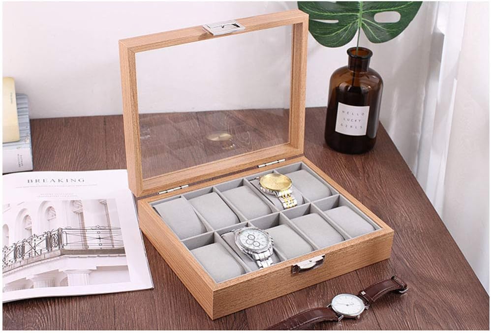 木製 腕時計収納 ボックス 10本用 コレクション ケース ディスプレイ ピアノラッカー
