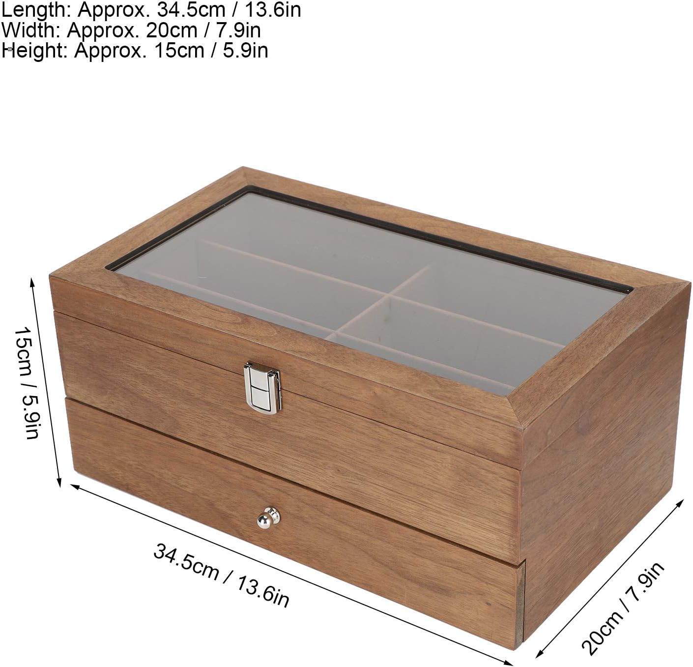 メガネボックス、12スロットメガネボックス木製二層メガネディスプレイケースボックスオーガナイザーデコレーションディスプレイと収納用