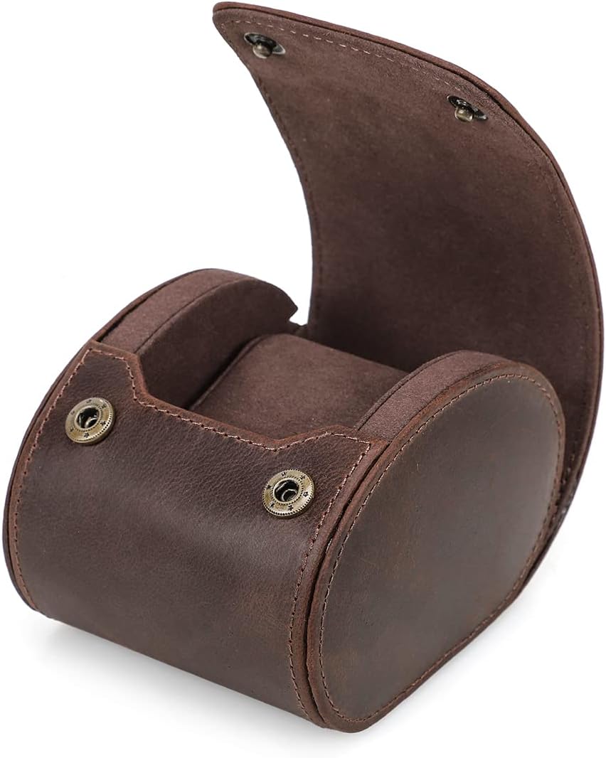 本革腕時計ロール 腕時計収納ケース 腕時計収納ボックス 1本用 レザー防水 耐衝撃 時計ケース 収納 腕時計の持運び 旅行 携帯に