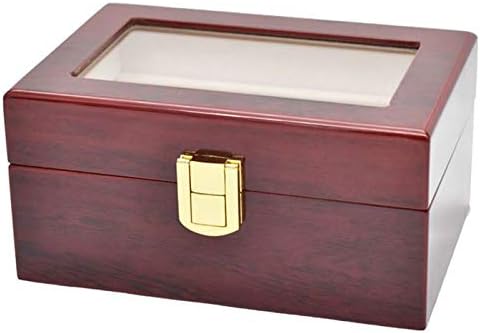 腕時計収納ケース3本用 腕時計コレクションケース 時計展示ボックス ウォッチ コレクションケース 耐衝撃 ガラス蓋展示ボックス おしゃれ 木製レッド クリスマス プレゼント