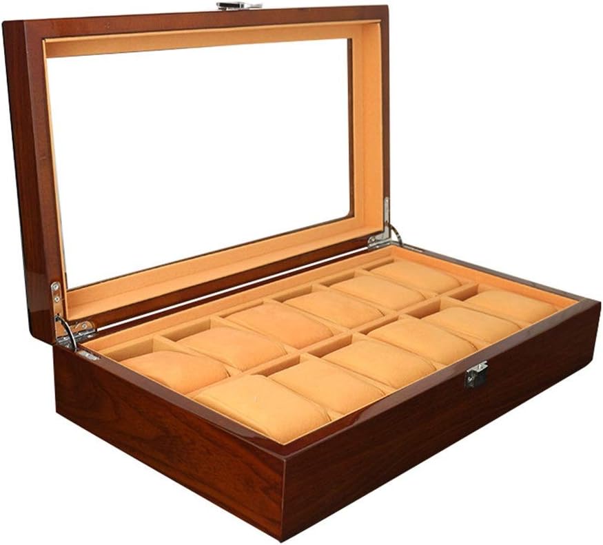 腕時計収納ケース 腕時計収納ボックス 塗りの木製ボックスジュエリーブレスレットブレスレットストレージボックスの表示ボックス木製スカイライト 時計ケース 収納ボックス