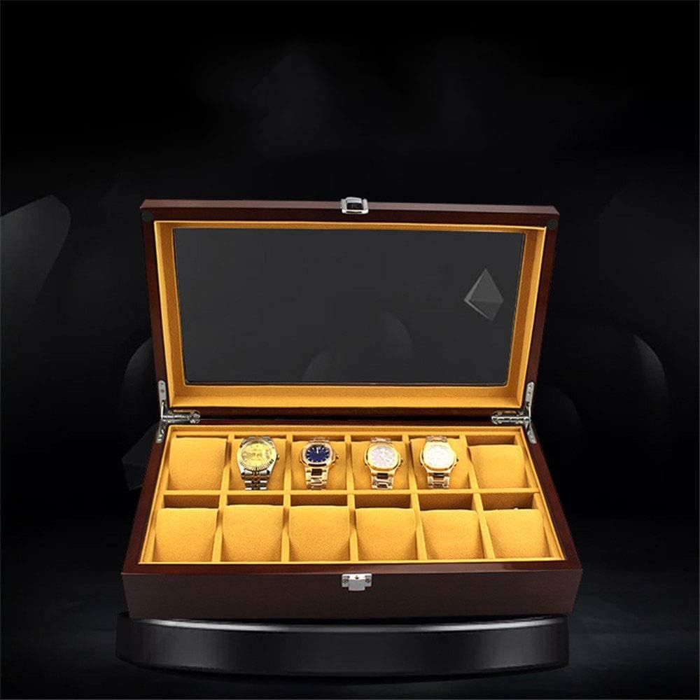 腕時計収納ケース 腕時計収納ボックス 塗りの木製ボックスジュエリーブレスレットブレスレットストレージボックスの表示ボックス木製スカイライト 時計ケース 収納ボックス