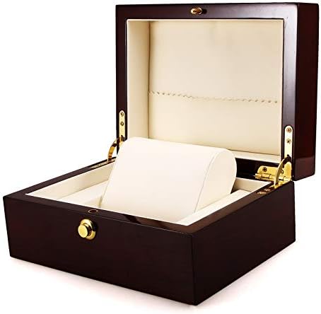 腕時計収納ケース 腕時計収納ボックス 木製漆ウォッチボックス1ウォッチスロット木製ウォッチボックス..